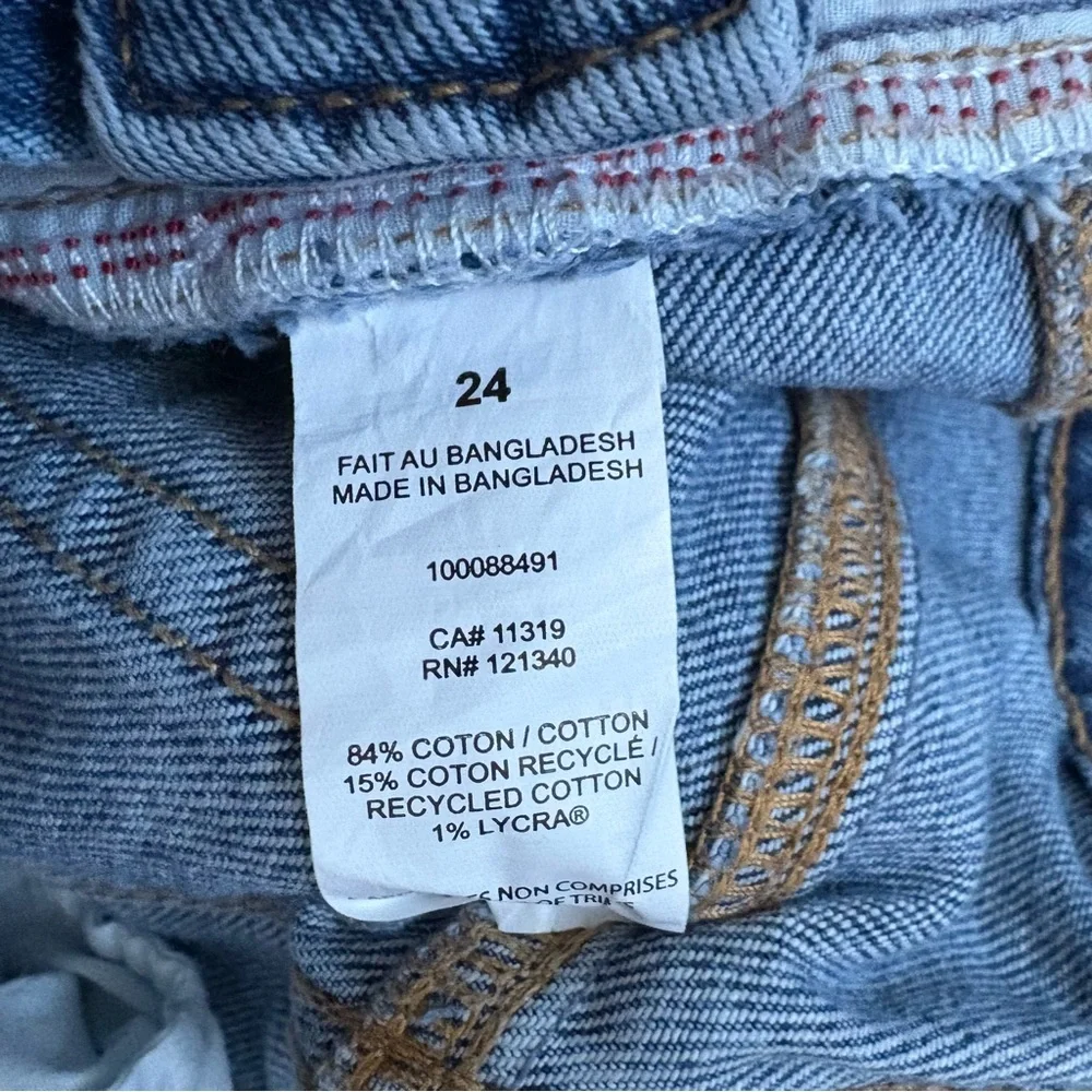 Dynamite Denim Claudia Blue Denim High Rise Waisted Distressed Mom Jeans Size 24 - Picture 6 of 11